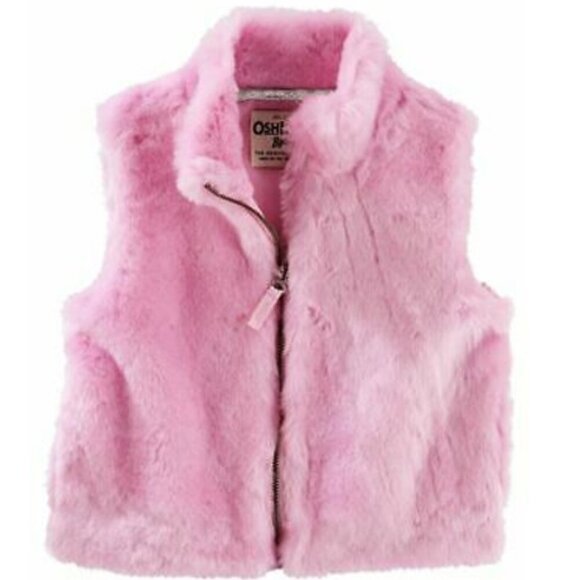 OshKosh B'gosh Other - NWT Oshkosh B'gosh Girl's Faux Fur Vest High Neck Zip Up PINK/PURPLE Siz…